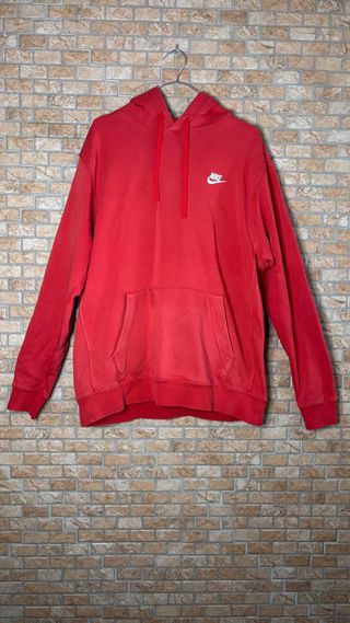 Nike Red Hoodie Sweatshirt Basic Pullover Y2K 2000