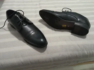 Zapatos de vestir negros cordones talla 43