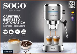 Cafetera Espresso Automática SOGO SS-7600 Nueva