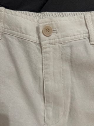 Bermuda Zara Algodón Lino Blanca Hombre