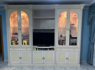 Mueble de comedor cristal y madera