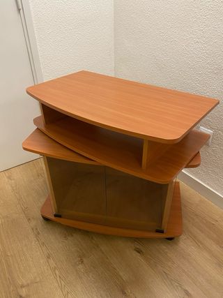 Mueble TV giratorio madera y cristal