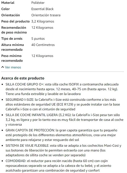 Maxi-Cosi CabrioFix i-Size Silla Coche Bebé 0-12m