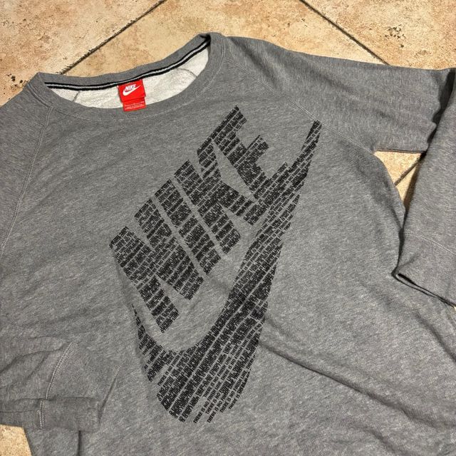 Nike Hoodie Grey Streetwear Logo BlackY2K Vintage