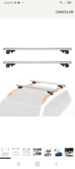 Barras portaequipajes para coche nuevas