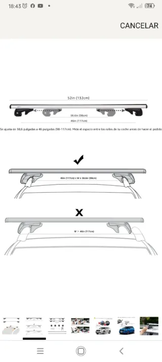 Barras portaequipajes para coche nuevas