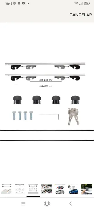 Barras portaequipajes para coche nuevas