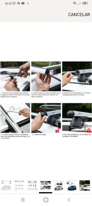 Barras portaequipajes para coche nuevas