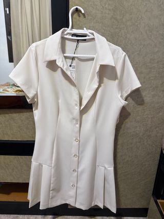 Vestido Zara Beige Talla M