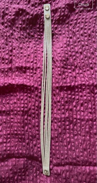 Bracciale Swarovski Pelle e Cristalli Grigio Argen