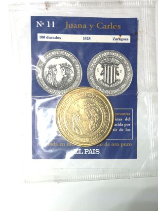 Réplica Moneda Juana y Carlos 100 Ducados 1528