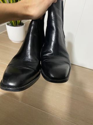 Botines de piel Zara negros