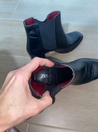 Botines de piel Zara negros