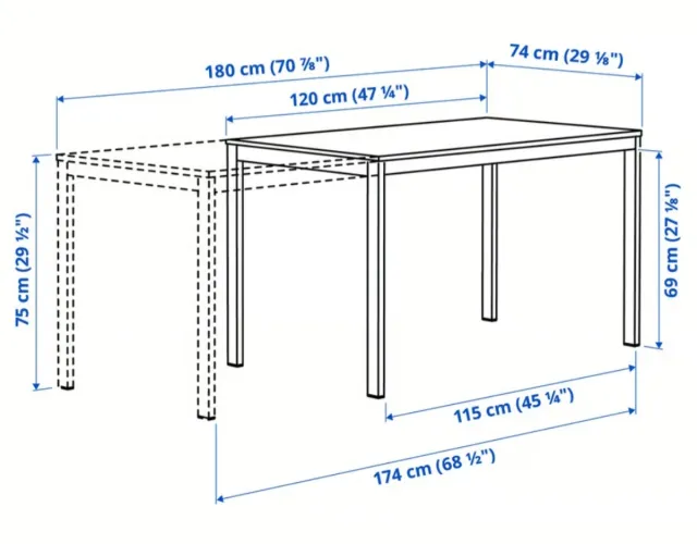Mesa de comedor blanca Ikea. Se vende desmontada.