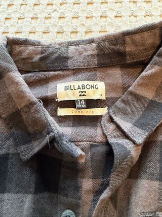Camisa de cuadros Billabong talla 14