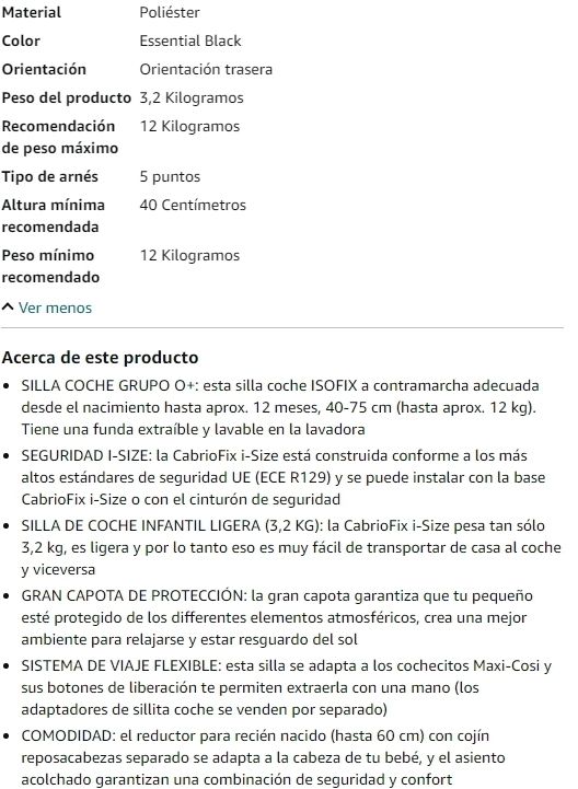 Maxi-Cosi CabrioFix i-Size Silla Coche Bebé