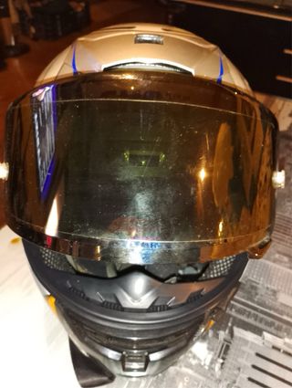 Casco SHOEI yamaha Plata y Azul