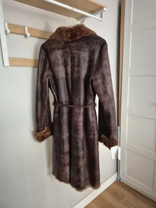 Abrigo Piel Genuina Lujo Marrón