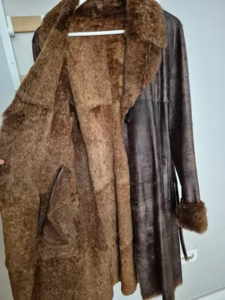 Abrigo Piel Genuina Lujo Marrón