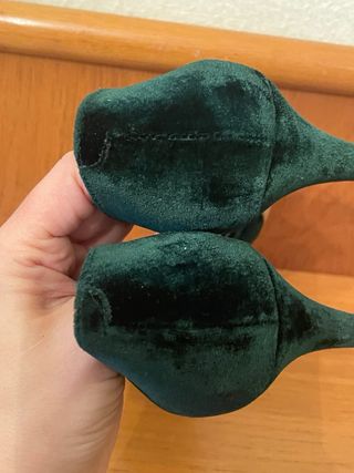 ETXART&PANNO - Zapatos tacón terciopelo verde 40