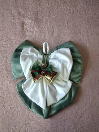 Fiocco natalizio verde e bianco