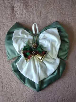 Fiocco natalizio verde e bianco