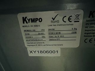 Secadora Kympo 6kg (evacuación)