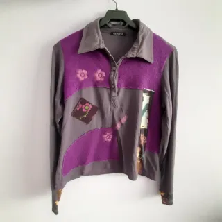 Jersey vintage GENFENS gris y morado