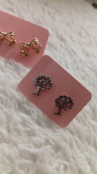 Pack 2 pares pendientes: lazos y árboles