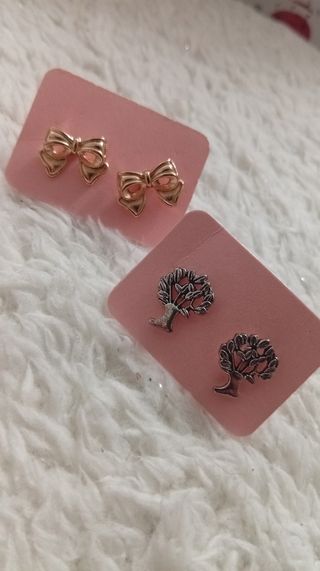 Pack 2 pares pendientes: lazos y árboles