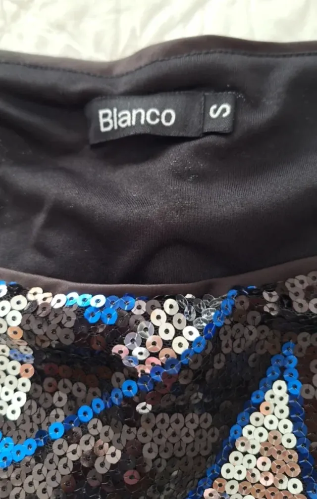 Minivestido fiesta lentejuelas azul y plata