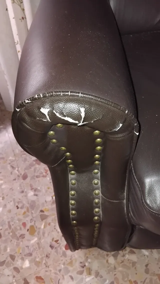 Sillón de piel marrón oscuro