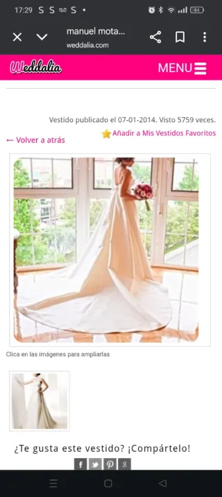 Traje de Novia Manuel Mota Onil 2010 Talla 40