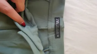 Pantalones anchos Zara verdes