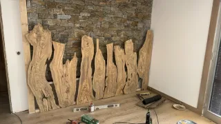 Tablón de olivo para mesa resina