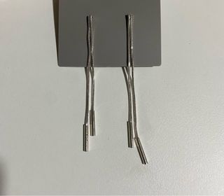 Pendientes largos de plata