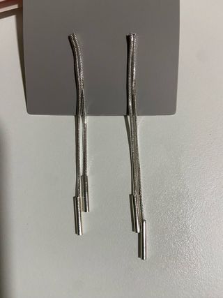 Pendientes largos de plata