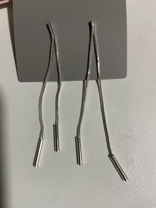 Pendientes largos de plata