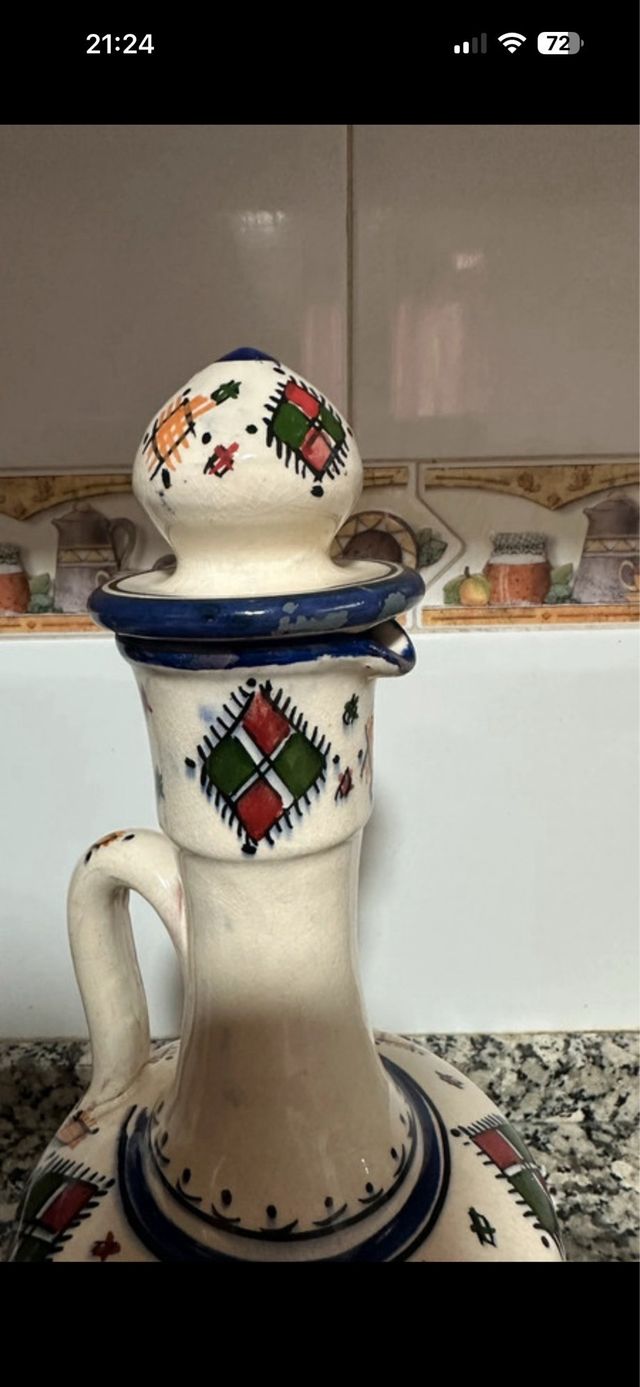 Jarra y vaso de cerámica a juego