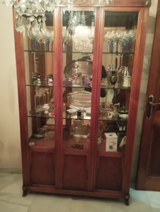 Vitrina Antigua Madera y Cristal