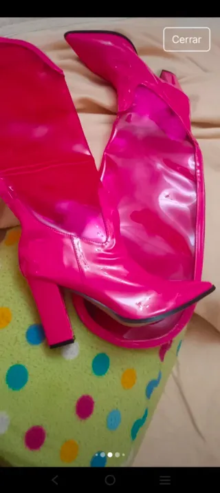 Botas charol tacón cuadrado 12 cm