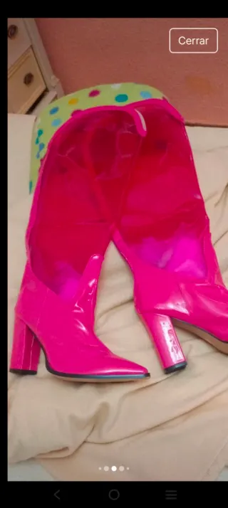 Botas charol tacón cuadrado 12 cm