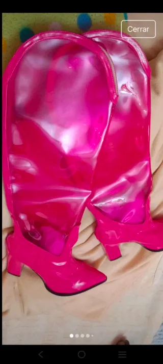 Botas charol tacón cuadrado 12 cm