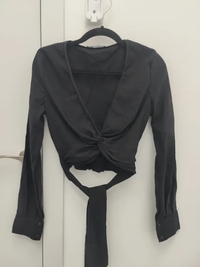 Top Zara negro cruzado