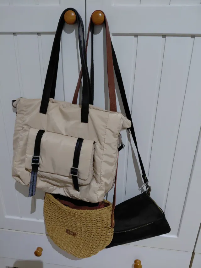 Lote 3 Bolsos Beige y Negro