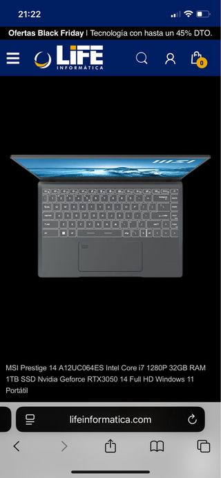 Portatile MSI Prestige 14 Intel i7 1280P 32GB nuovo