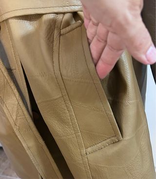 Chaquetón piel sintética marrón