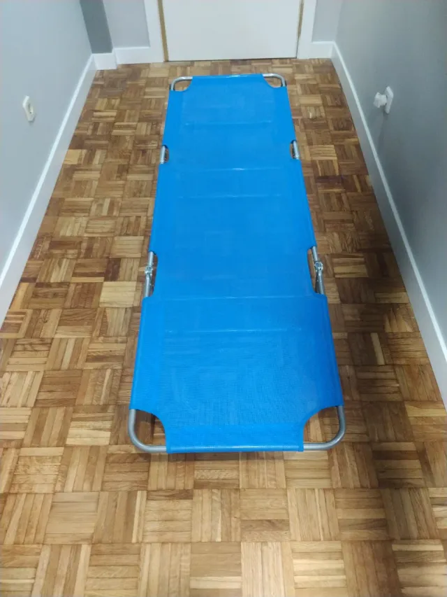 Tumbona nueva, azul, plegable
