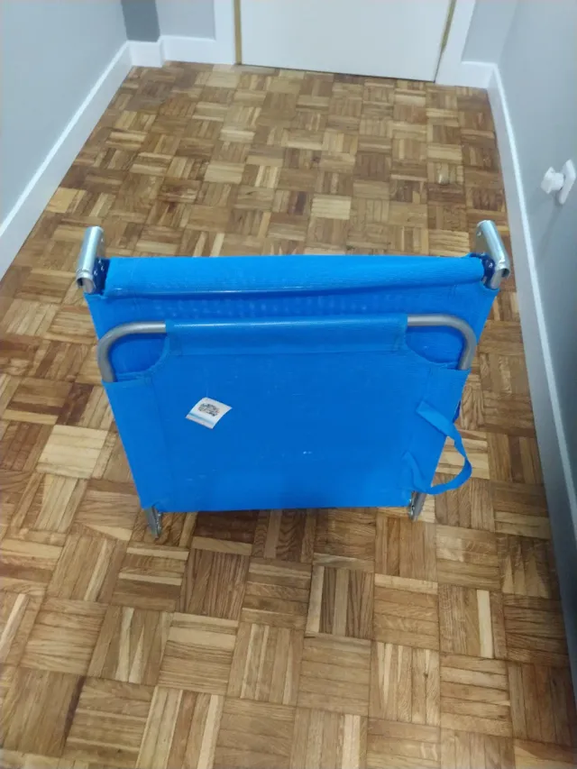 Tumbona nueva, azul, plegable