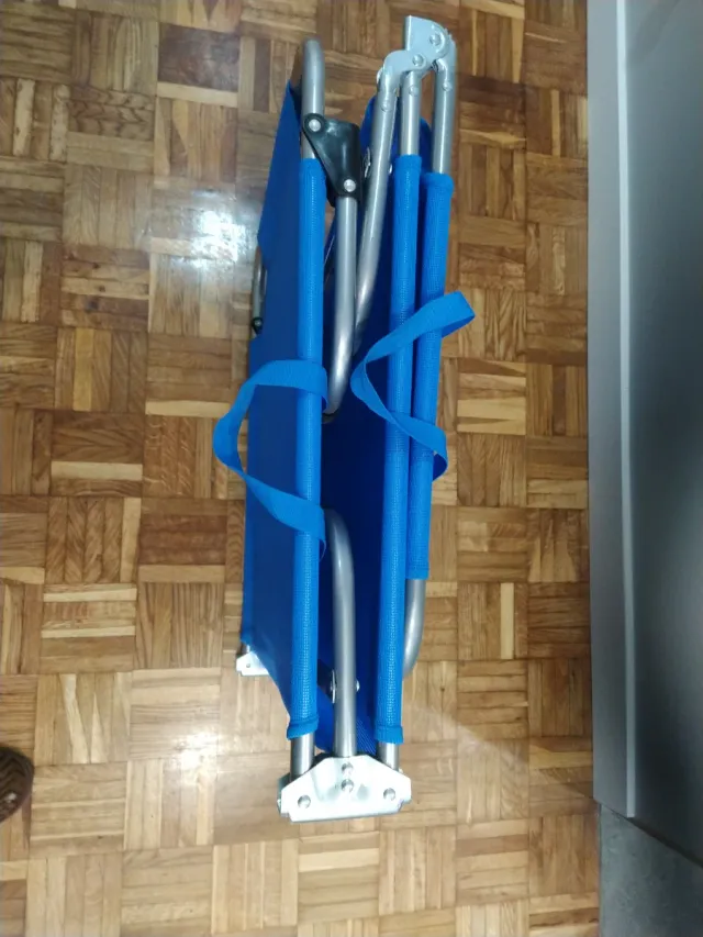 Tumbona nueva, azul, plegable
